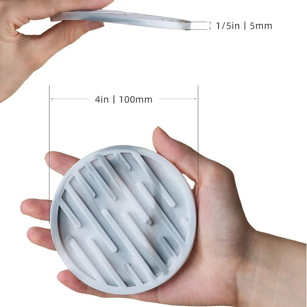 Silicone Coasters for Drinks Set of 6 with Holder - Waterproof Non-Slip Reusable